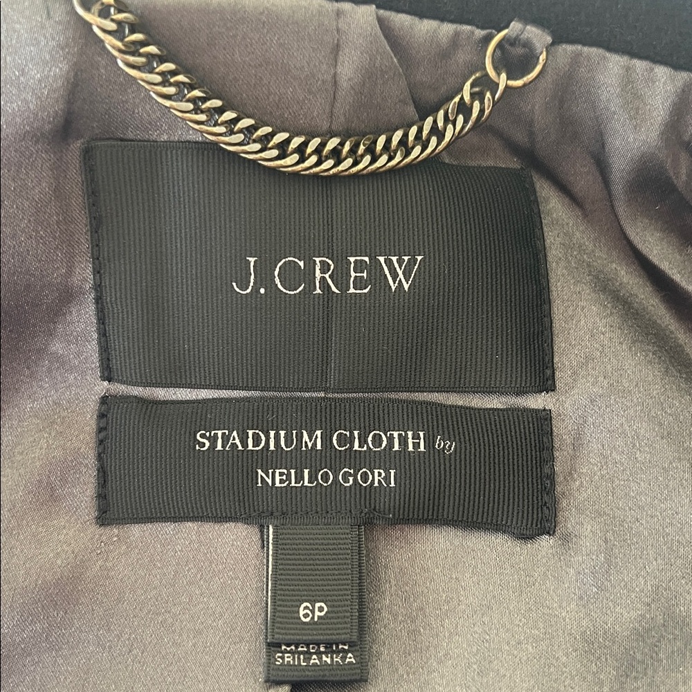 J Crew Stadium Cloth by Nello Gori Wool Coat 6P Black Quiet Luxury Classic - Picture 9 of 12